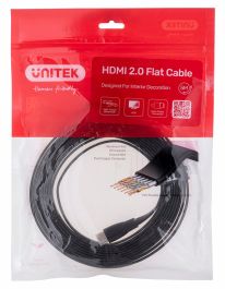 UNITEK 2.0 4K60HZ FLAT 5M C11063BK-5M - Digital/Display/Video HDMI cable 5 m HDMI Type A (Standard) Black