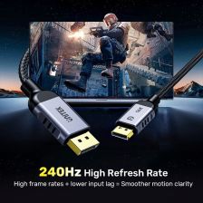 UNITEK C1626GY01-1.5M 240hz 4k DisplayPort cable Black, Grey