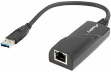 Lanberg USB-A 3.0 to RJ45 Adapter, Ethernet 1000Base-T, Black