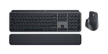 Logitech MX Keys S Combo - Advanced Wireless Keyboard, Mouse &amp; MX Palm Rest, Graphite