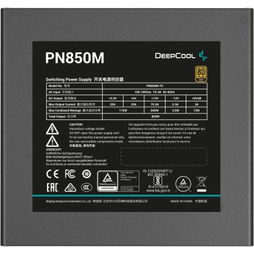 DeepCool PN850M 850W ATX Power Supply | Semi-Modular PSU, Black