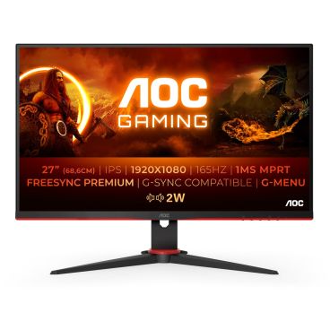 AOC G2 27G2SPAE/BK LED Monitor display (27") 1920 x 1080 pixels Full HD Black, Red 165Hz, 1ms