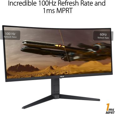ASUS TUF 34" VG34VQEL1A Ultra-Wide 21:9, UWQHD (3440 x 1440), 100Hz, 300 cd/m²  1ms, Curved HDR Gaming  Monitor