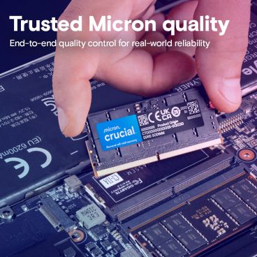 Crucial 32GB DDR5 4800MHz SO-DIMM CL40 Laptop RAM Memory
