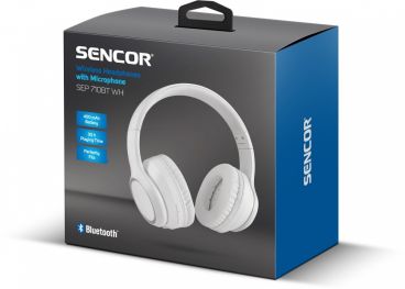 Sencor Wireless headphones SEP 710BT WH BT 5.0, playtime 30h, microphone