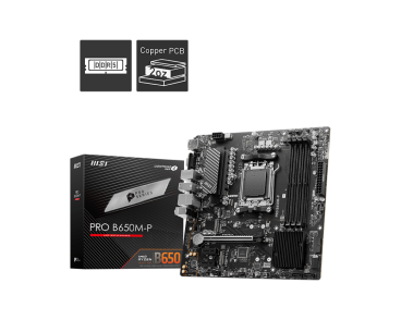 MSI PRO B650M-P Motherboard (Socket AM5, DDR5, HDMI/DP, mATX)