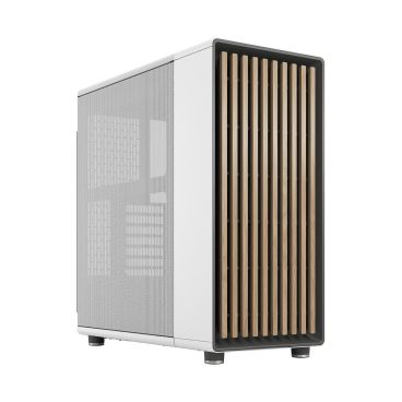 Fractal Design North Mid Tower PC Case Chalk White Chassis with Oak Front