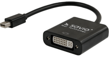 Savio CL-94 video cable adapter 0.2 m Mini DisplayPort DVI Black