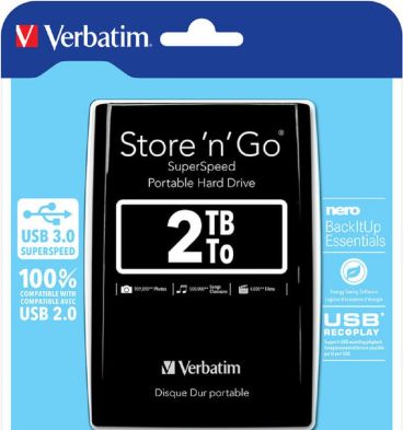Verbatim 2TB Store n Go2.5&quot; External HDD USB 3.0